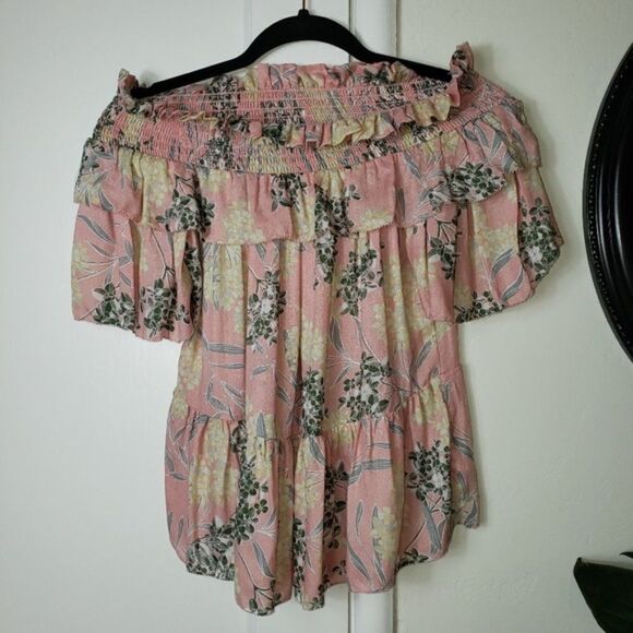 William Rast Arabella Floral Off The Shoulder Top - Picture 2 of 7